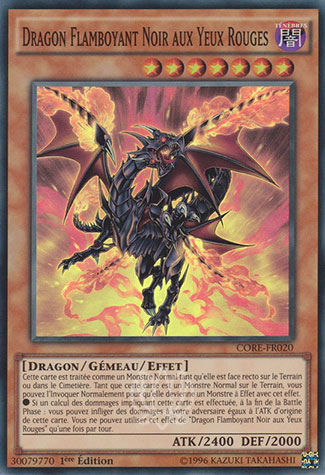 Dragon Flamboyant Noir aux Yeux Rouges